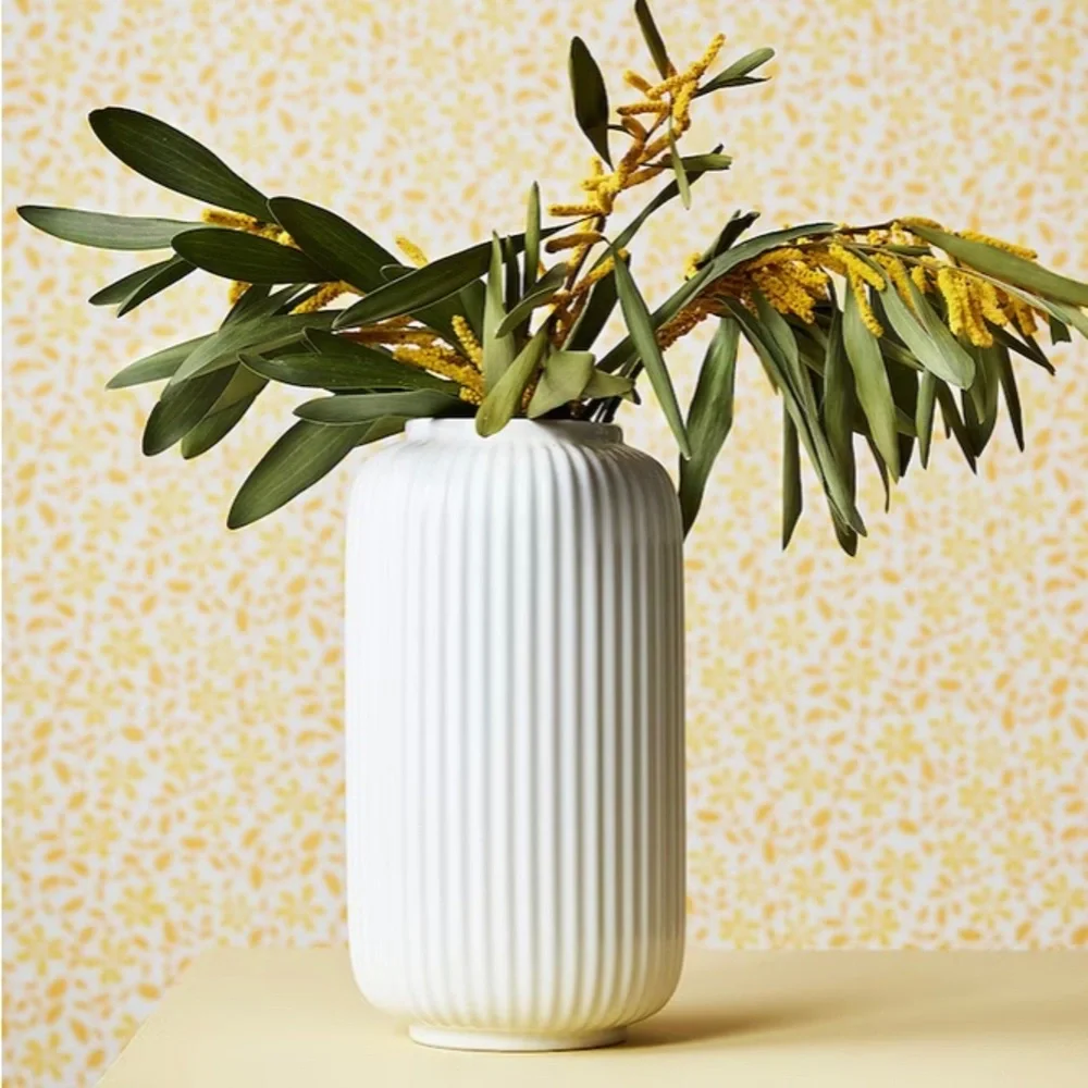 IKEA White Ceramic Vase STILREN Modern Minimalist Home Decor Centerpiece